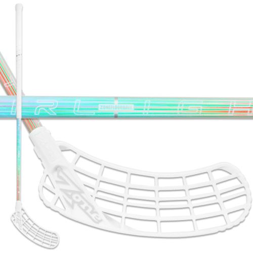 Florbalová hokejka ZONE ZUPER AL 27 holographic/white 96cm L - florbalová hůl