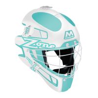 Floorball goalie mask ZONE GOALIE MASK MONSTER SQUARE CAGE light turquoise/wh - masks