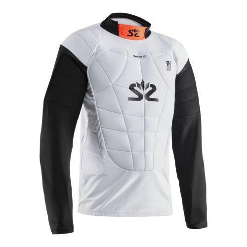 Floorball goalie vest SALMING Protectiv Vest E-Series White/Orange L - Pads and vests