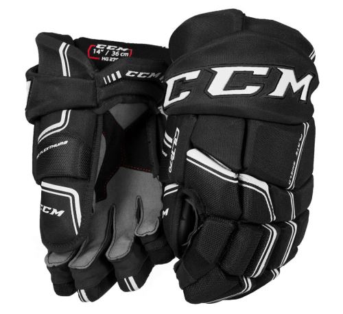 Hokejové rukavice CCM QUICKLITE 270 black/white senior - 14" - Rukavice