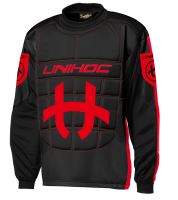 Floorball goalie jersey UNIHOC GOALIE SWEATER SHIELD black/neon red M