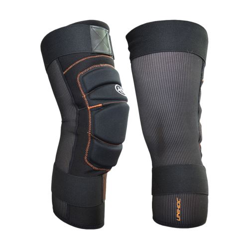 Floorball goalie knee and shin guards UNIHOC GOALIE SHINGUARD FLOW black pair 150/170cl - Pads and vests