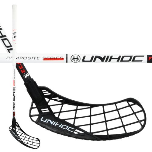 Florbalová hokejka UNIHOC EPIC Composite 32 white/black 83cm L - Dětské, juniorské florbalové hole