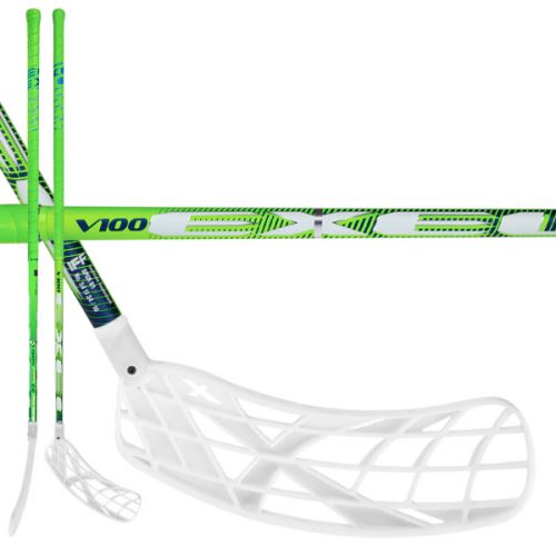 Floorball stick EXEL V100 2.6 green 101 OVAL X-blade MB - Floorball stick for adults