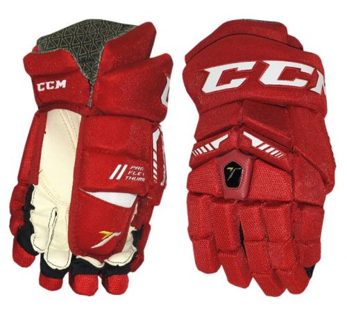 Hokejové rukavice CCM ULTRA TACKS red/white junior - 11" - Rukavice