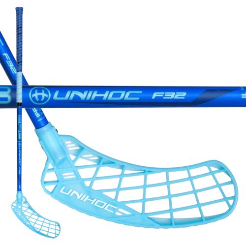 Florbalová hokejka UNIHOC EPIC 32 blue 87cm R-17 - Dětské, juniorské florbalové hole