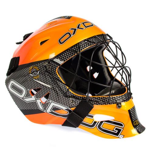 Brankářská florbalová helma OXDOG TOUR HELMET SR FLAME ORANGE - Brankářské masky