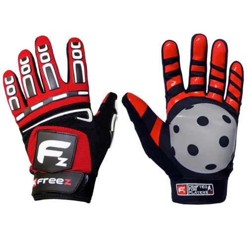 Floorball goalie gloves FREEZ G-180 GOALIE GLOVES red senior, M - Gloves