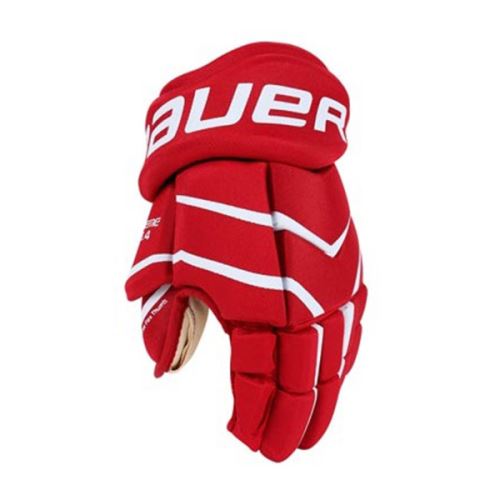 Hokejové rukavice BAUER ONE.4 red junior - 12" - Rukavice