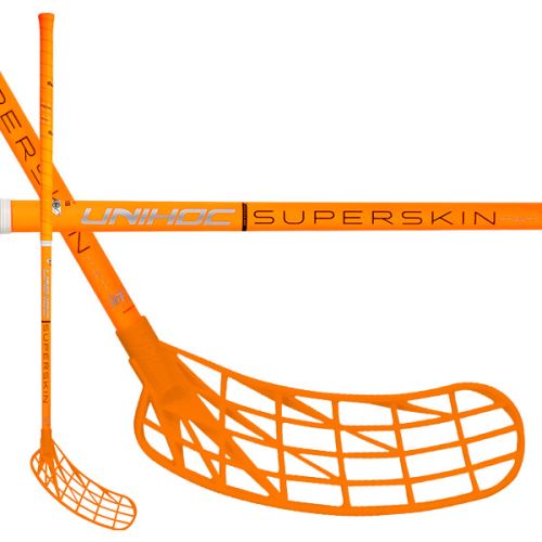 Florbalová hokejka UNIHOC UNILITE SUPERSKIN MID 29 neon orange 96cm R - florbalová hůl