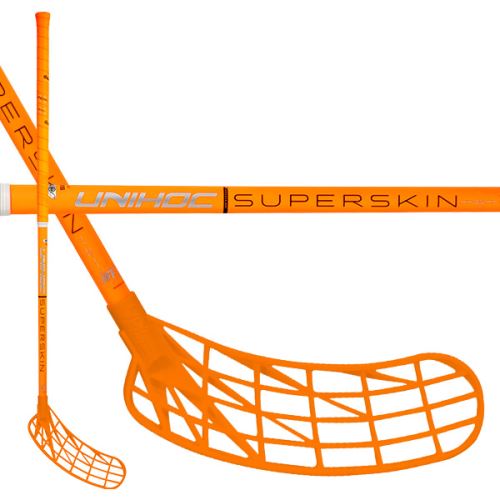 Floorball stick UNIHOC UNILITE SUPERSKIN MID 29 neon orange 92cm R - Floorball stick for adults