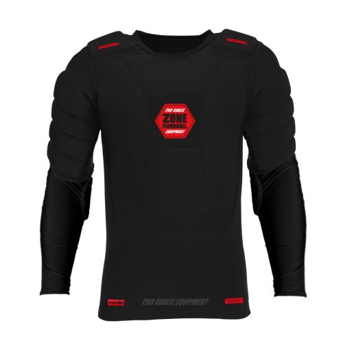 Floorball goalie vest ZONE GOALIE T-SHIRT PRO longsleeve black/red 150/170cl - Pads and vests