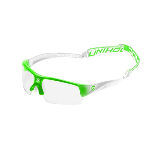 Floorball protection goggles UNIHOC EYEWEAR VICTORY junior neon green/white - Protection glasses