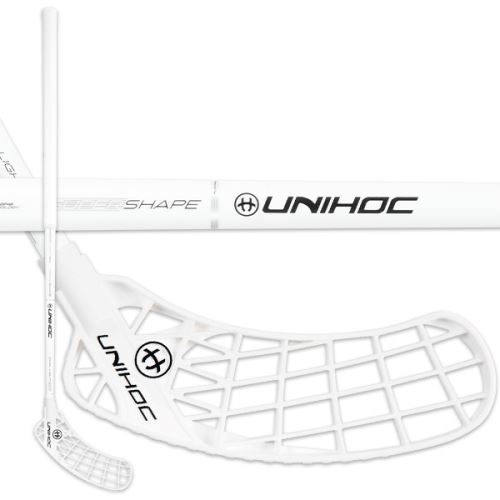 Floorball stick UNIHOC ICONIC Oval Light 26 white/silver - Floorball stick for adults