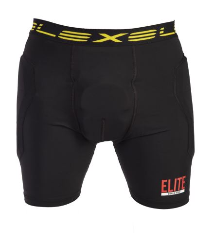 Floorball goalie shorts EXEL ELITE PROTECTION SHORTS Black M - Pads and vests