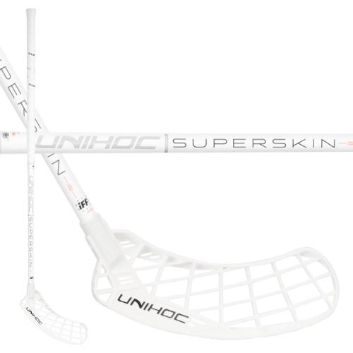Florbalová hokejka UNIHOC Epic SuperSkin PRO 26 white/orange 104cm L - florbalová hůl