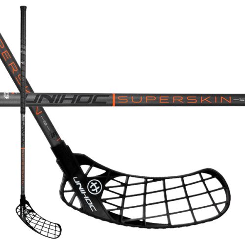 Florbalová hokejka UNIHOC ICONIC SUPERSKIN SLIM 29 graphite 100cm R - florbalová hůl