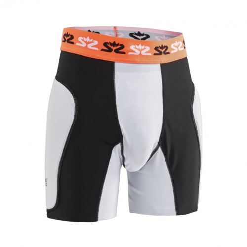 Floorball goalie shorts SALMING E-Series Protective Shorts White/Orange - Pads and vests
