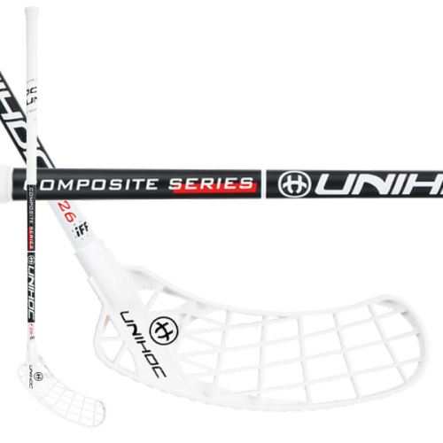 Florbalová hokejka UNIHOC ICONIC Composite 26 white/black - florbalová hůl