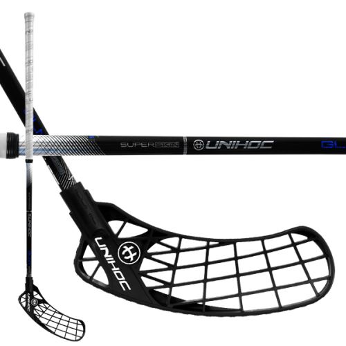 Florbalová hokejka UNIHOC ICONIC GLNT SUPERSKIN Comp 30 black 87cm L - florbalová hůl