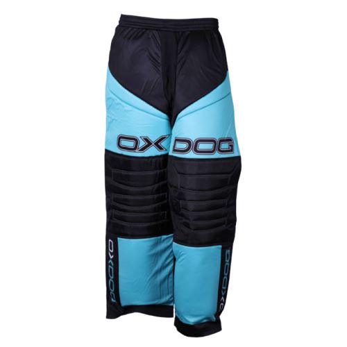 Brankářské florbalové kalhoty OXDOG VAPOR GOALIE PANTS tiff blue/black 110/120 - Brankářské kalhoty