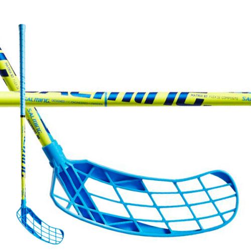 Florbalová hokejka SALMING Matrix 32 Yellow/Blue 87/98 R - Dětské, juniorské florbalové hole