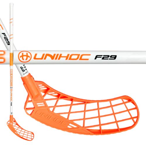 Floorball stick UNIHOC EPIC 29 white/neon orange 100cm - Floorball stick for adults