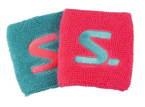 Sportovní potítko SALMING Wristband 2-Pack diva pink/turquoise
 - Potítka