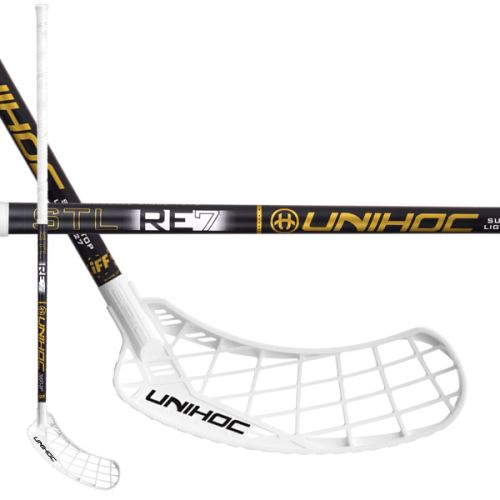 Florbalová hokejka UNIHOC EPIC RE7 STL 27 black 96cm R - florbalová hůl