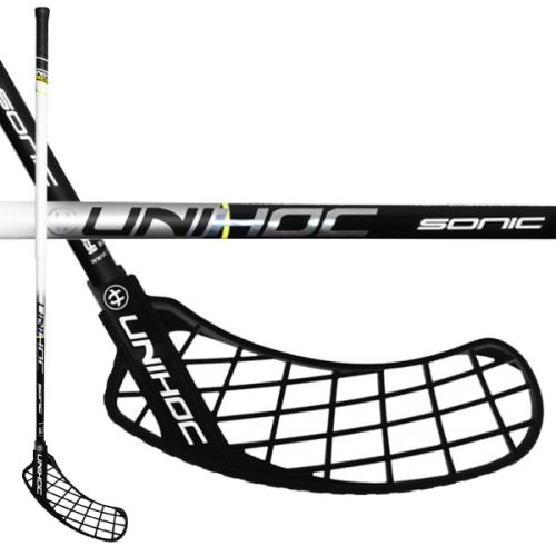 Florbalová hokejka UNIHOC SONIC Top Light II 28 black/white 100cm L-17 - florbalová hůl