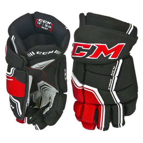 Hokejové rukavice CCM QUICKLITE black/red/white senior - 14" - Rukavice