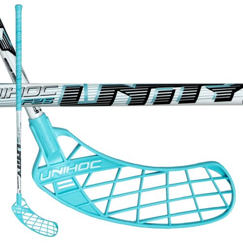 Floorball stick UNIHOC UNITY 26 turquoise/white 100cm L-17 - Floorball stick for adults