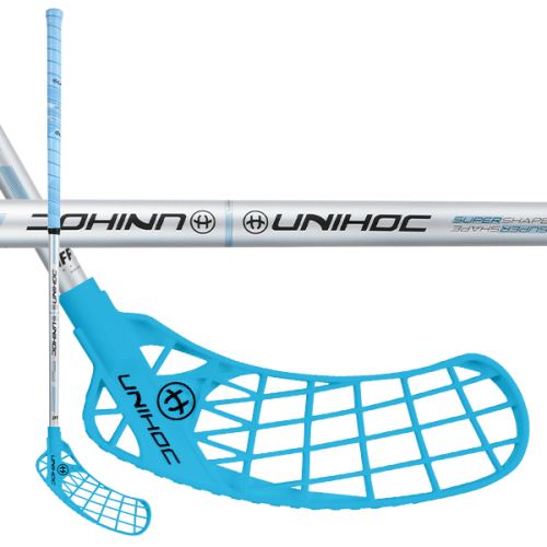 Florbalová hokejka UNIHOC ICONIC Curve 1.5° 35 blue/silver 83cm R - florbalová hůl