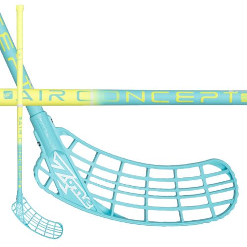 Florbalová hokejka ZONE ZUPER AIR 31 neon yellow/turquoise 92cm L-17 - Dětské, juniorské florbalové hole