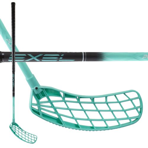 Floorball stick EXEL PURE XIX BLACK-MINT 2.9 98 ROUND MB - Floorball stick for adults