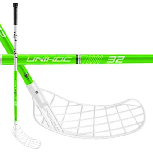 Florbalová hokejka UNIHOC PLAYER 32 neon green 80cm R - Dětské, juniorské florbalové hole