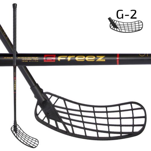 Floorball stick FREEZ SPEAR 29 black-gold 101 oval MB R - Floorball stick for adults