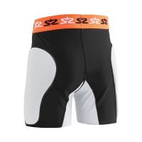 Floorball goalie shorts SALMING E-Series Protective Shorts White/Orange XL - Pads and vests