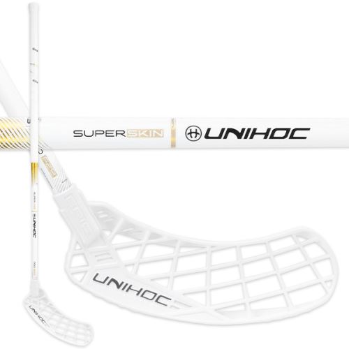Florbalová hokejka UNIHOC EPIC SUPERSKIN PRO 29 white/gold - florbalová hůl
