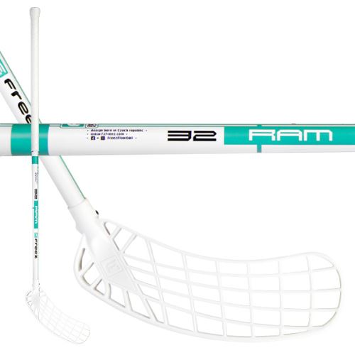Florbalová hokejka FREEZ RAM 32 white-mint 100 round MB R - florbalová hůl