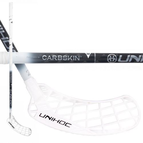 Florbalová hokejka UNIHOC Epic CarbSkin 26 white/grey 104cm L - florbalová hůl