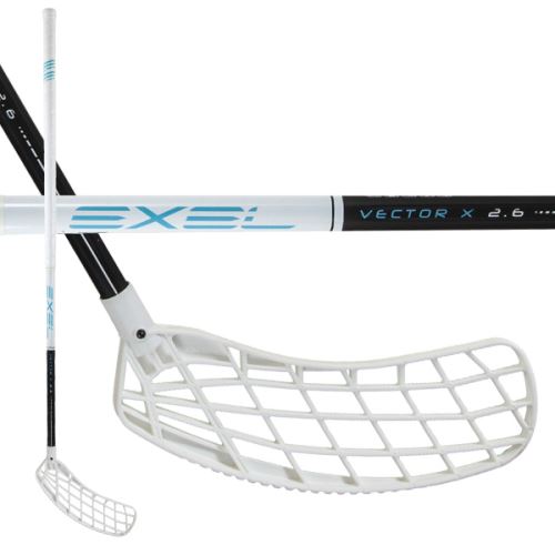Floorball stick EXEL VECTOR-X BLACK-WHITE 2.6 103 ROUND MB - Floorball stick for adults