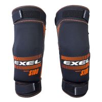 Floorball goalie knee protection EXEL S100 KNEE GUARD senior black/orange S - Pads and vests