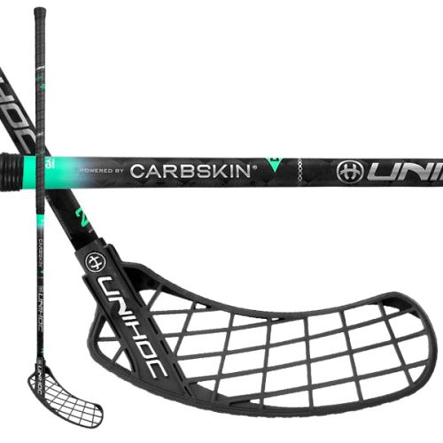 Florbalová hokejka UNIHOC SONIC CarbSkin FL 26 black/green 104cm - florbalová hůl