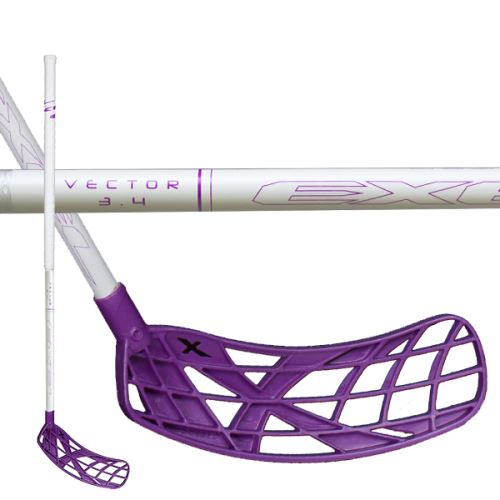 Floorball stick EXEL VECTOR WHITE 2.9 98 ROUND SB L - Floorball stick for adults