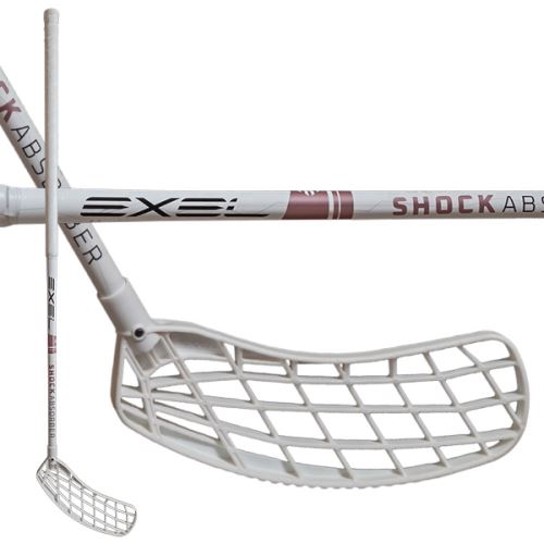 Floorball stick EXEL SHOCK ABSORBER WHITE 2.9 92 OVAL MB R - Floorball stick for adults