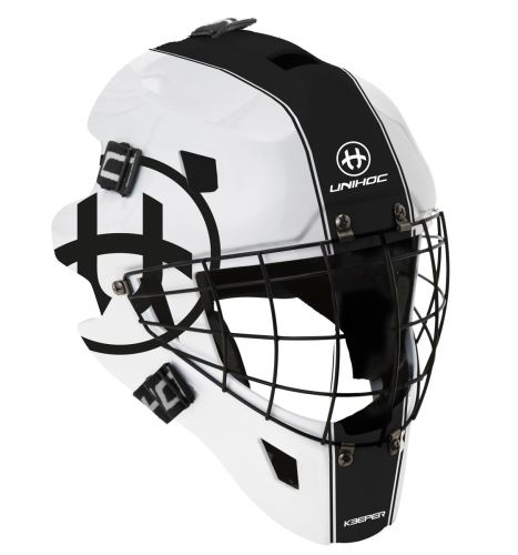 Brankářská florbalová helma UNIHOC GOALIE MASK KEEPER 44 white/black - Brankářské masky