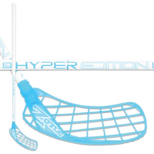 Florbalová hokejka ZONE HYPER Composite 27 white/ice blue 96cm L - florbalová hůl