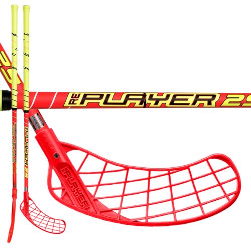 Florbalová hokejka UNIHOC REPLAYER 29 neon red/neon yellow 100cm R - florbalová hůl