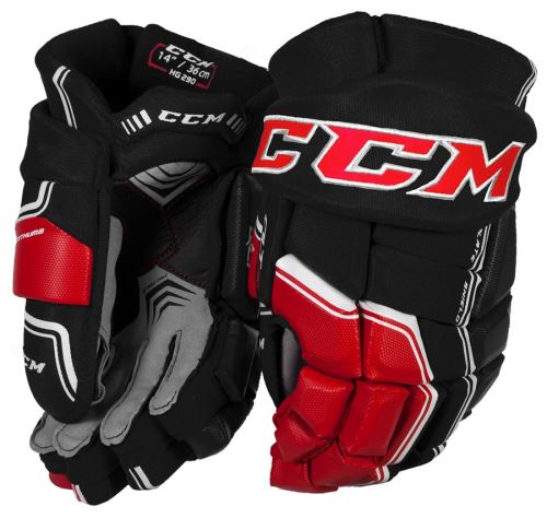 Hokejové rukavice CCM QUICKLITE 290 black/red/white senior - 14" - Rukavice